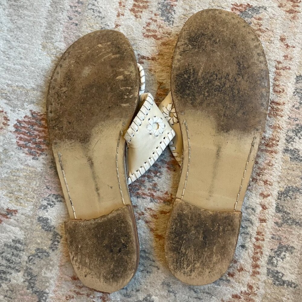 Jack Rogers White/Ivory Jacks Navajo Sandals Size 8.5 - Picture 3 of 3